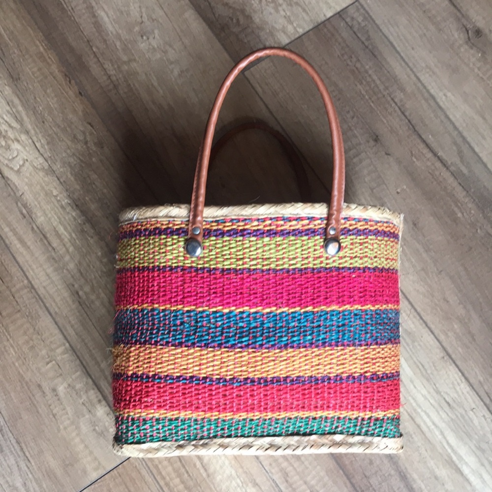 Woven Stripe Tote Bag in Multicolor